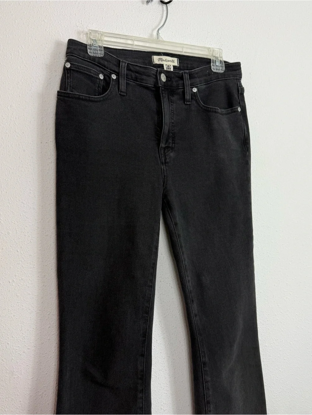 Madewell Mid Rise Kick Out Crop Jeans Black Wash Sz 28